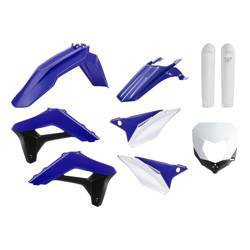 Komplet plastików sherco se-r/sef-r '17-'22 w zestawie osłona lampy (8679800003) i osłony amortyzatorów (8398600002) kolor niebieski biały czarny oem