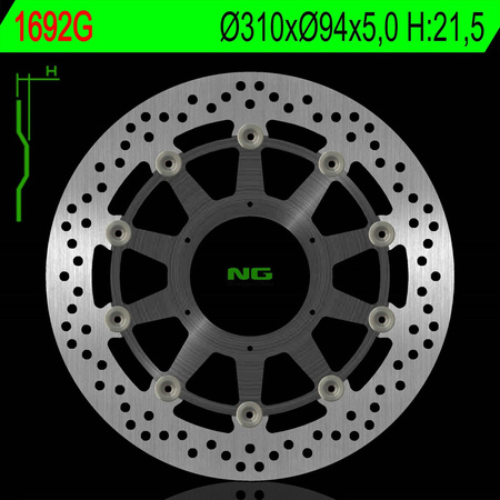 Tarcza hamulcowa przód honda st 1300a'02-17, ctx 1300/1300a'14-16 (310x94x5mm) (6x6,5mm) pływająca (środaluminiowy)