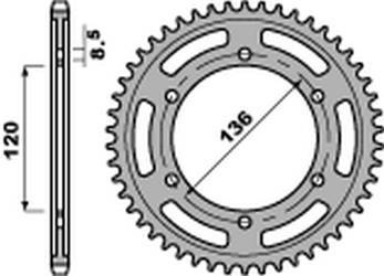 Zębatka tylna 864 45 c45 yamaha xj 600 '83-'90 (jtr862.45) (łańc. 530) (std.+1)
