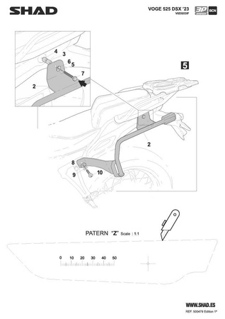 Stelaż do kufrów bocznych Shad 3P do Voge 525 DSX