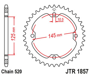 Zębatka tylna 4588 38 yamaha yfz 450r 09-16, yfm 250/350/450/700 raptor (458838jtzbk) (łańc. 520) kolor czarny - wycofana z oferty