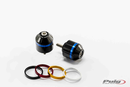 Ciężarki / końcówki kierownicy krótkie z pierścieniami puig do yamaha mt-03 czarne