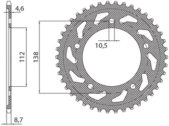 Zębatka tylna 4383 48 yamaha yzf r6 '99-'02 (jtr1873.48) (łańc. 532) (438348)