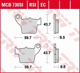 Klocki hamulcowe kh346 organic honda cr 125 / 250 02-07, crf 450 02-17, tył