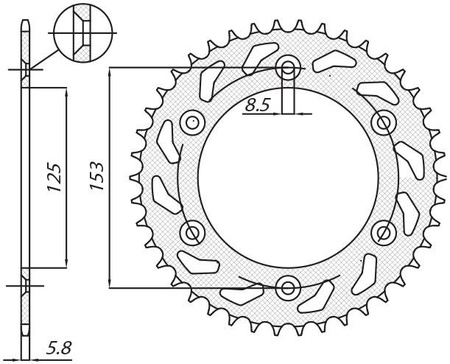 Zębatka tylna 289 51 honda cr/crf '83-'16 (jtr210.51) (łańc. 520) (28951jt)