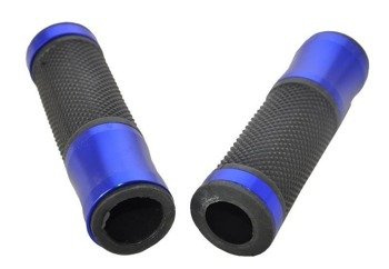 Manetki kierownicy cnc z gumą niebieskie 22mm