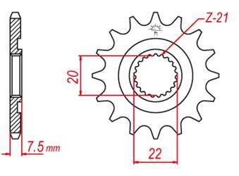 Zębatka przednia 2120 12 honda cr 125r '04-'07 (-1) , crf 250r '04-'17 (-1), crf 250x '04-'17 (-2) (jtf1323.12)