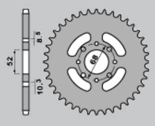 Zębatka tylna 802 42 (802-42) kawasaki 100ke, suzuki 80