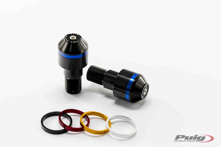 Ciężarki / końcówki kierownicy krótkie z pierścieniami puig do yamaha yzf-r125 14-15 czarne
