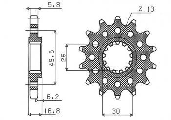 Zębatka przednia 347m 16 honda cbr 600/900/929/954/1000, vtr 1000 sp1/2 (jtf1269.16) (łańc. 520) (347m16jt)