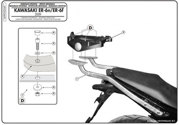 stelaż kufra centralnego kawasaki er-6n / er-6f 650 (09-11) ( bez płyty )