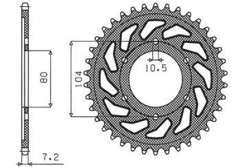 Zębatka tylna 4359 43 kawasaki zx750r, ninja, klz versys (12-) (jtr1489.43) (łańc. 525) (435943jt)