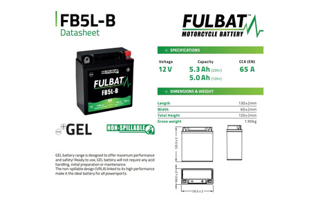 Akumulator Żelowy Bezobsługowy Fulbat Fb5l-B