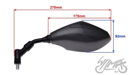 Lusterka uniwersalne Trapez carbon M10 E9