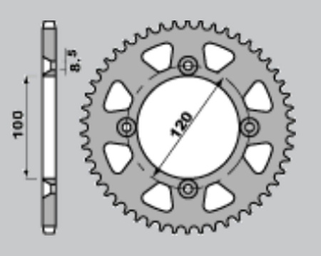 Zębatka tylna aluminiowa (anodowana) 798 48 suzuki rm 80 '83-'01, rm 85 '02-'20, yamaha yz 80 '93-'01, yz 85 '02-'22 niebieska
