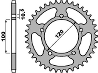 Zębatka tylna 4363 43 c45 aprilia rsv 1000 mille r/sl/sp '98-'03, shiver 750 '07-'14 (jtr702.43) (łańc. 525)