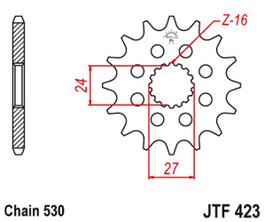 zębatka przednia 2190 17 z gumą suzuki gsxr 1000 '09-'16, hayabusa '08-'19, b-king '08-'12 (-1) (219017jtrb) (łańc. 530)