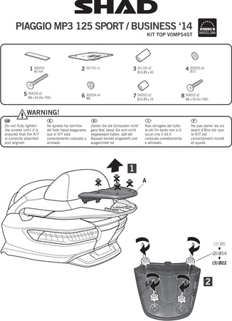 Stelaż kufra tylnego Shad do Piaggio MP3 Sport