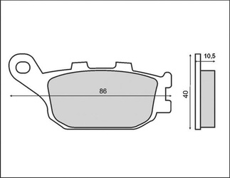 Klocki hamulcowe kh140 tył (honda, kawasaki, triumph, yamaha xj6, xsr70) (ft 3073)