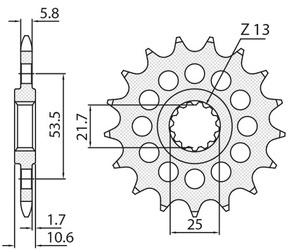 Zębatka przednia yamaha yzf r6 '06-'16 (jtf1581) (łanc. 520) (konwersja 520)