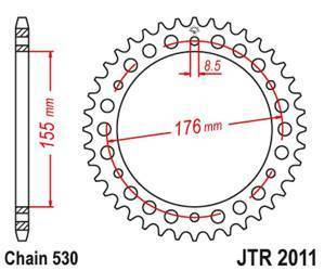 Zębatka tylna 4392 43 triumph 900/955/1000 (439243jt) (łańc. 530) czarna