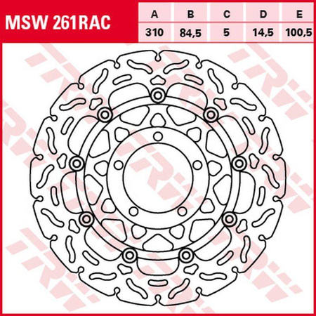 Tarcza hamulcowa przód triumph daytona 600 '03-'04, speed four '02-'05, tt 600 '00-'03, daytona 675 '06-'12, street triple 675 '08-'12 (310x