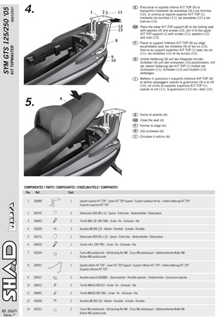 Stelaż kufra tylnego Shad do Sym GTS