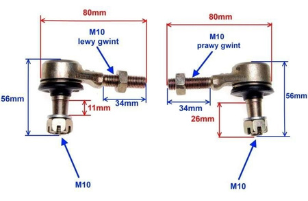 Końcówka Drążka Kierowniczego ATV Stożkowe