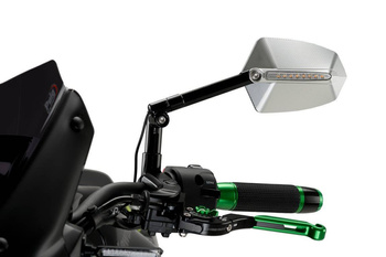 Lusterko Puig Hi-Tech Gti (Lewe, Z Kierunkowskazem Sekwencyjnym) Aluminiowe Na Czarnym Ramieniu