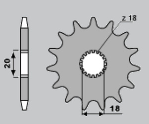 Zębatka przednia 393 15 18nc (łańc. 520)