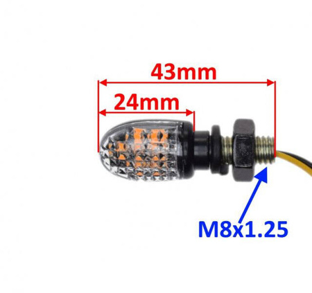 Kierunkowskaz motocykl skuter LED M8 homologacja