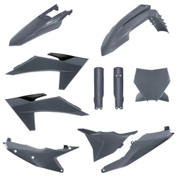 KOMPLET PLASTIKÓW (FULL KIT) KTM SX/SX-F/XC/XC-F '23-'24 W ZESTAWIE TABLICA PRZEDNIA (8672000004) I OSŁONY AMORTYZATORÓW (8352500003) KOLOR SZARY (N-GRAY)