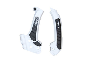 OSŁONY RAMY (KOMPLET) BI-MATERIAL SUPER GRIP HUSQVARNA FC 250 / 450 '22-23, FS 450 '23-24, TC / FC 125 / 250 / 300 / 350 / 450 '23-24, TE 125 / 250 / 300 / 350 / 450 / 501 '24, TX 300 / 350 / 450 '23-24 KOLOR BIAŁY / CZARNY