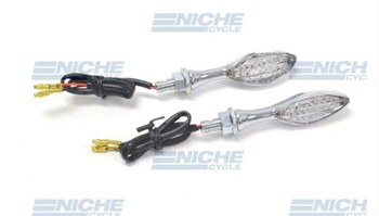 KIERUNKOWSKAZY LED UNIWERSALNE (PARA) (DŁUGOŚĆ 7 CM / 3,5 CM) CHROMOWANE (HOMOLOGACJA)