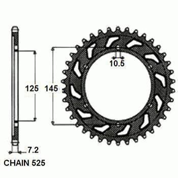 Zebatka napedzana stalowa sunstar sunr1-4544-44