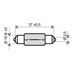 Żarówka T11x39 Rurka 12v 10w