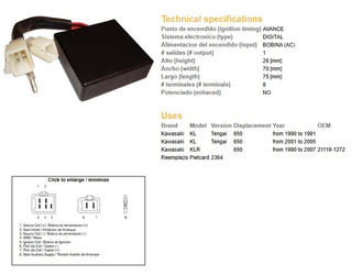 Dze moduł zapłonu cdi kawasaki klr650 90-07 (oem21119-1272)