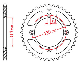 Zębatka tylna aluminiowa t7075 (ergal) kolor czarny 249 56 honda cr 80/85 '96-'07 (jtr217.56) (łańc. 428)