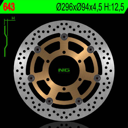 Tarcza hamulcowa przód honda cbr 600f '01-'10, cb 900f 02-07 vtx 1800c '01-08 (296x94x4,5) (6x6,5mm)