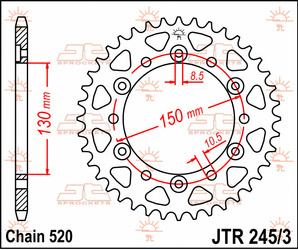 Zębatka tylna 4309 43 honda xl600/xl500/nx650/xr600/fx650 (jtr245/3.43)* (łańc. 520)
