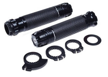 Manetki motocyklowe czarne na kierownicę 22 mm