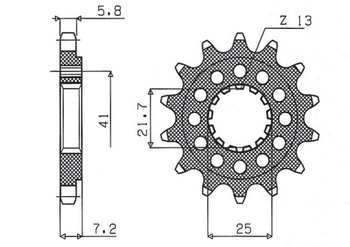 ZĘBATKA PRZEDNIA KAWASAKI ZX-7R/RR '96-'03, ZX-10R '04-'15, SUZUKI GSXR 750 '00-'15, SV 1000S '03-'06 (KONWERSJA 520) (JTF1516.16) (ŁAŃC. 520)