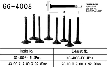 ZAWÓR SSĄCY KAWASAKI KZ 650C/E/B/D '77-'80 (33,0 X 7,0 X 92,8 MM) (OEM: 12005-008) (1SZT.) (MADE IN JAPAN)