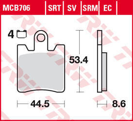Klocki hamulcowe kh423 kh283/4 organic triumph trophy 1200 13-17, fjr1300 06-, przód