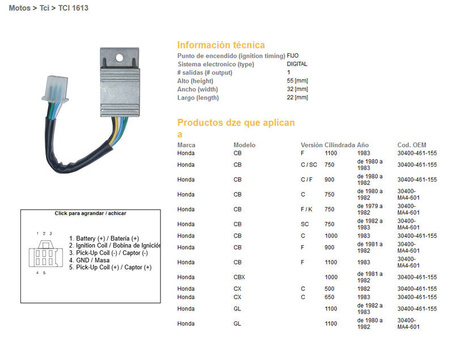 Dze moduł zapłonu cdi honda cb 650/750/900/1100f, cbx 1000 (30400-461-155)