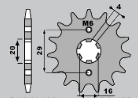 Zębatka przednia 425 15 (42515jt) suzuki ts 125r/x '90-'96, gsxr 125 '17-'18, rg 80 86-87, gsx 125s '17'-'18 (jtf425.15,jtf1425.15)