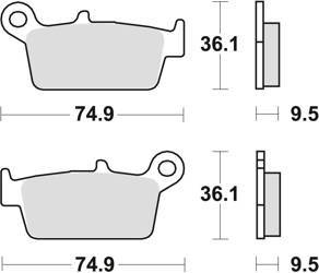 Klocki hamulcowe kh131 organic honda crf 230 08-10, xr 250 88-97, xr 600 91-99, yamaha wr 125 98-07, tył