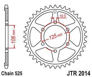 Zębatka tylna 4529 47 triumph 675 '06-'17 (452947jt) (łańc. 525) czarna