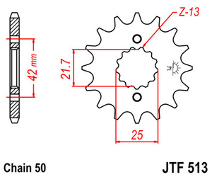 Zębatka przednia 566 17 suzuki gsxr 1000/1300, tl 1000 (łańc. 530) -  - patrz 51317(jtf513.17)