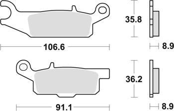 Klocki hamulcowe kh446 sinter offroad yamaha yfm 550 grizzly 09-, yfm 700 grizzly 07-, tył